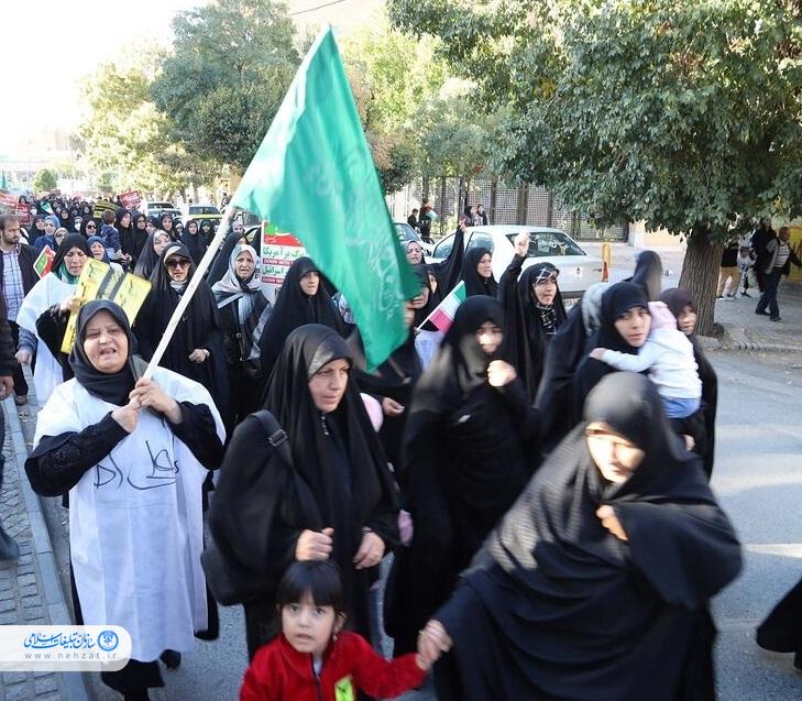 راهپیمایی مردم همدان در اعتراض به جنایت رژیم اسراییل