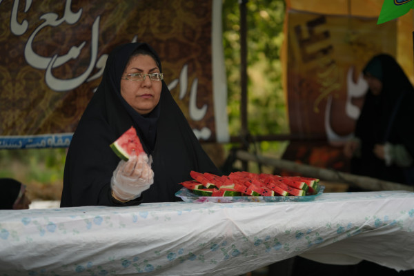 مازندران | قاب موکب های غدیر با حضور خانواده های شهدای میناب